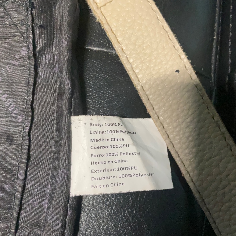 STEVE MADDEN Light Grey Crossbody Messenger Bag- Quilted Faux Leather - Picture 7 of 11